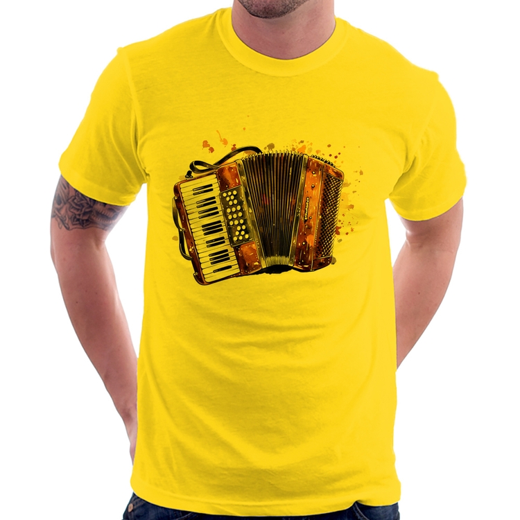 Camiseta Acordeon Sanfona - Amarela