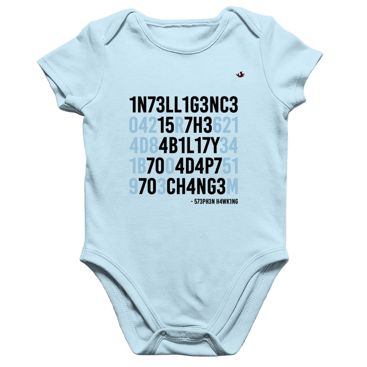 Body Bebê Algodão Adapt to change - Azul Bebê