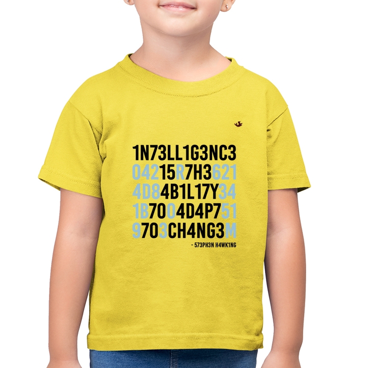 Camiseta Algodão Infantil Adapt to change - Amarelo Canário