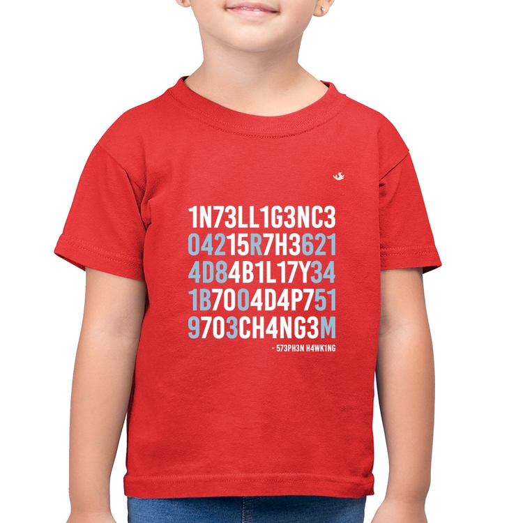 Camiseta Algodão Infantil Adapt to change - Vermelha