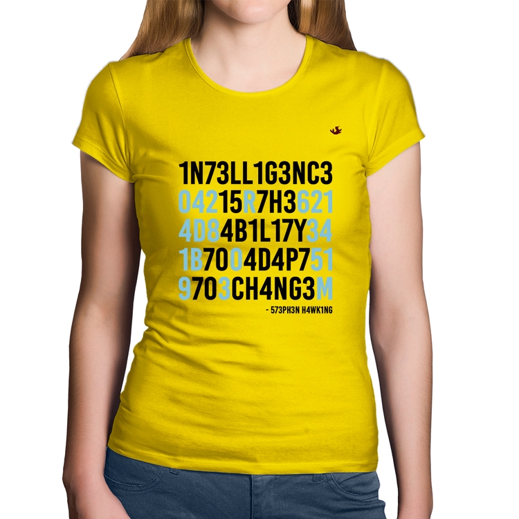 Baby Look Algodão Adapt to change - Amarela