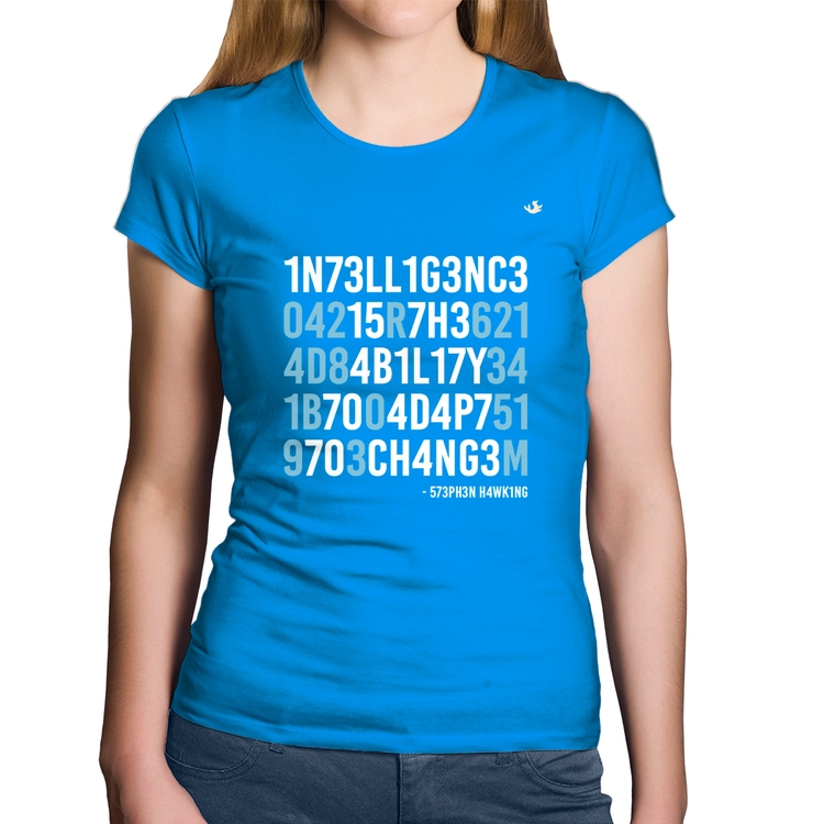 Baby Look Algodão Adapt to change - Azul