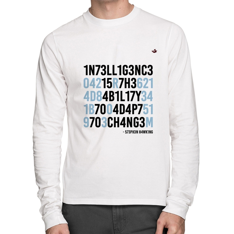 Camiseta Algodão Adapt to change Manga Longa - Branca