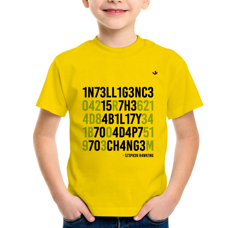 Camiseta Infantil Adapt to change - Amarela