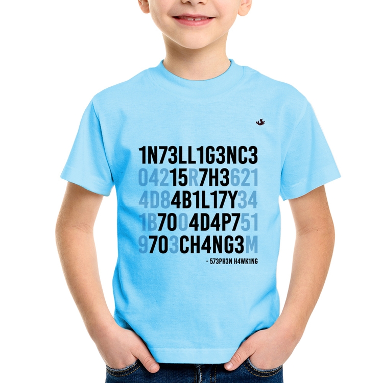 Camiseta Infantil Adapt to change - Azul Bebê