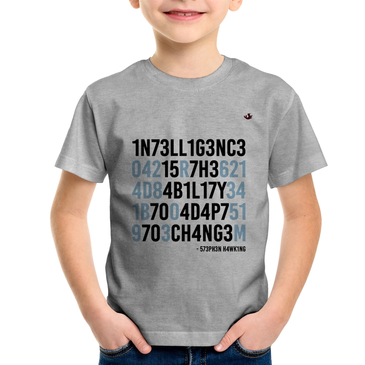 Camiseta Infantil Adapt to change - Cinza