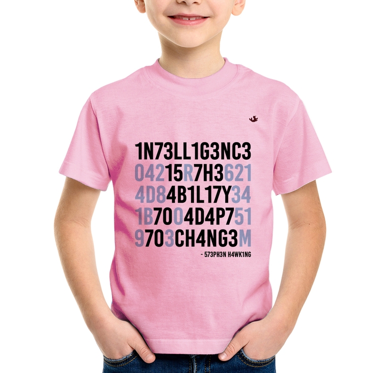 Camiseta Infantil Adapt to change - Rosa Bebê