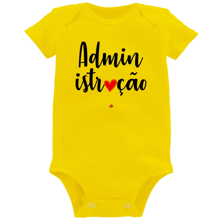Body Bebê Administração por amor - Amarelo