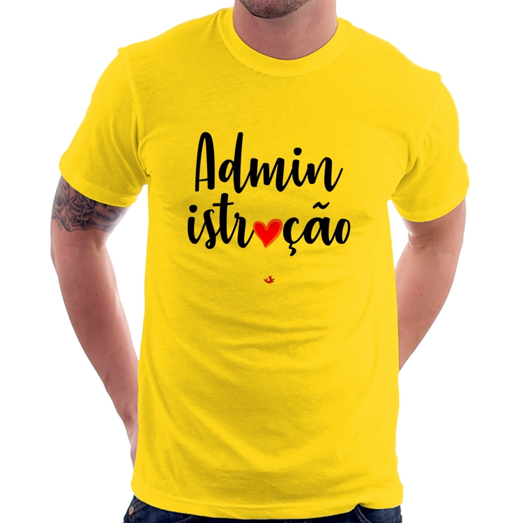 Camiseta Administração por amor - Amarela