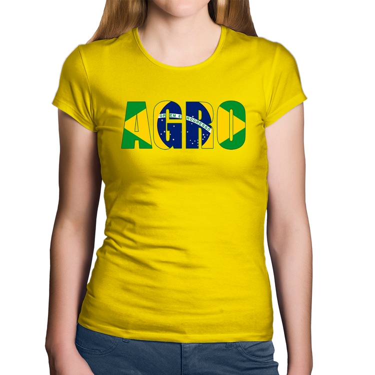 Baby Look Algodão Agro Brasil Rural - Amarela