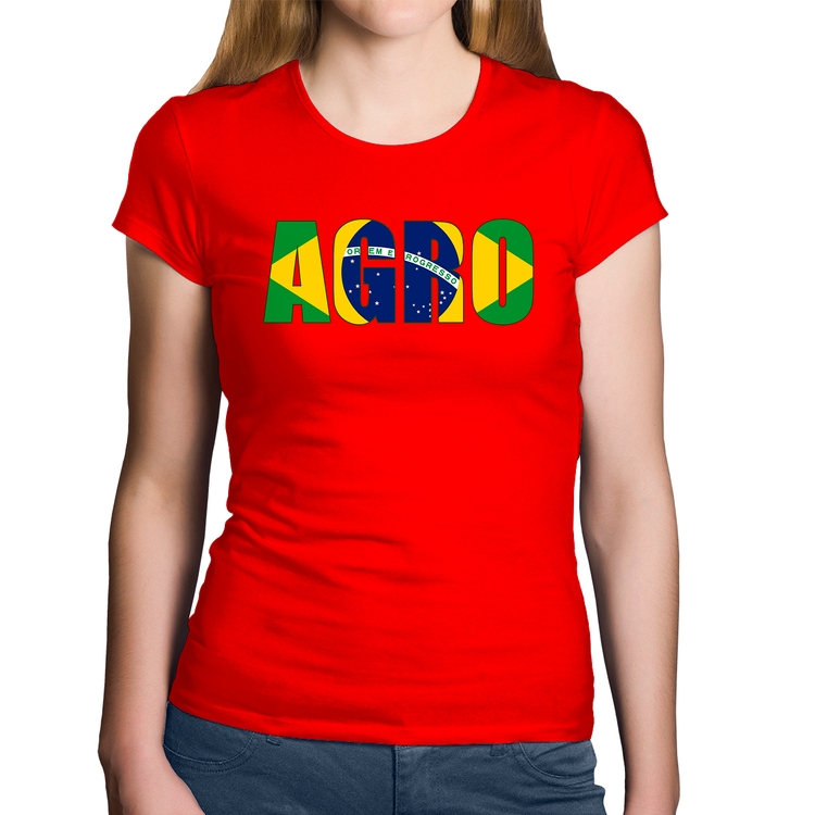 Baby Look Algodão Agro Brasil Rural - Vermelha