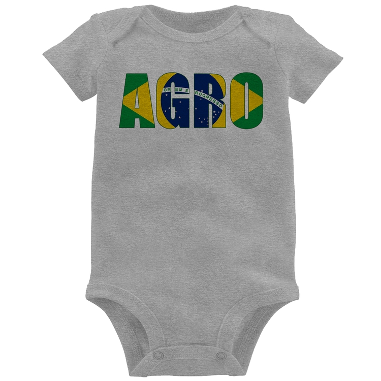 Body Bebê Agro Brasil Rural - Cinza