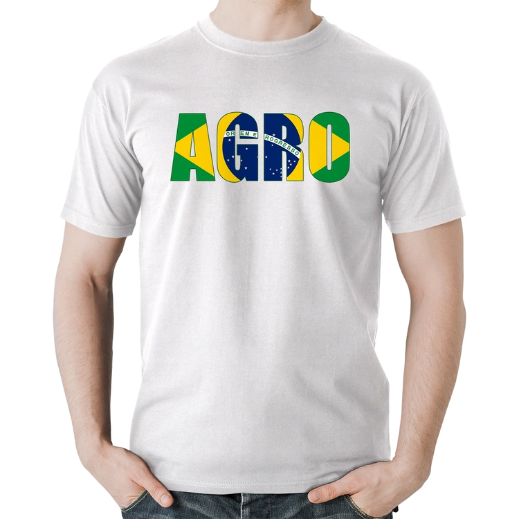 Camiseta Algodão Agro Brasil Rural - Branca