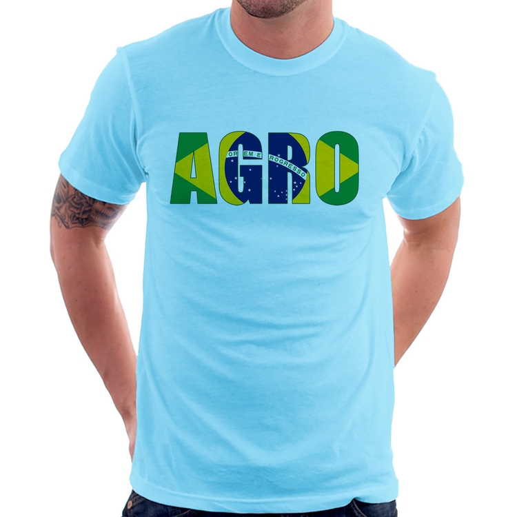Camiseta Agro Brasil Rural - Azul Bebê