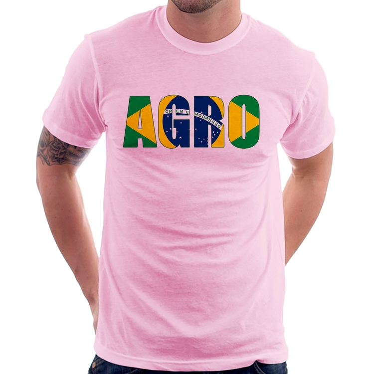 Camiseta Agro Brasil Rural - Rosa Bebê