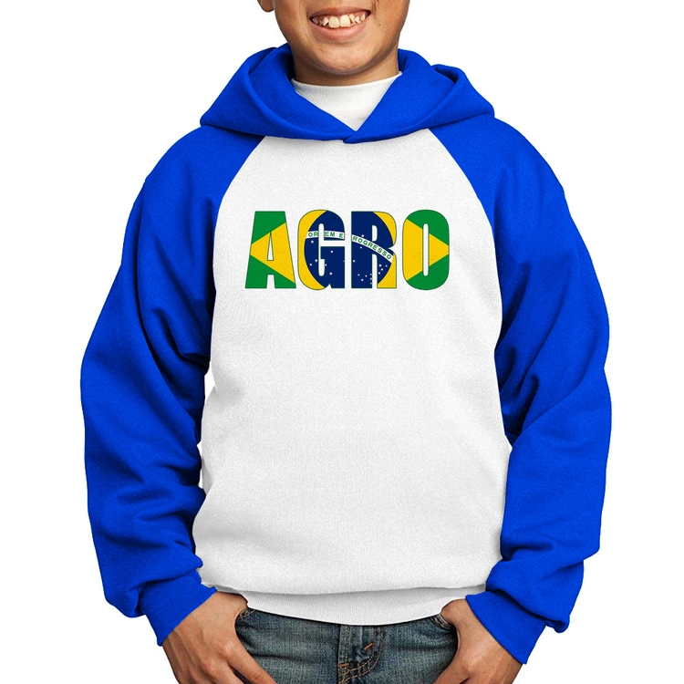 Moletom Infantil Agro Brasil Rural - Branco/Azul