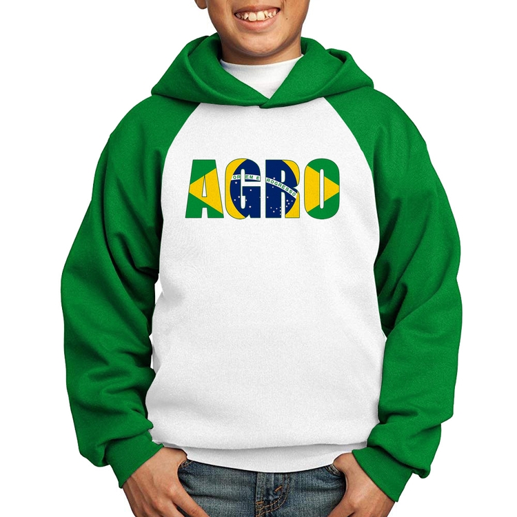 Moletom Infantil Agro Brasil Rural - Branco/Verde