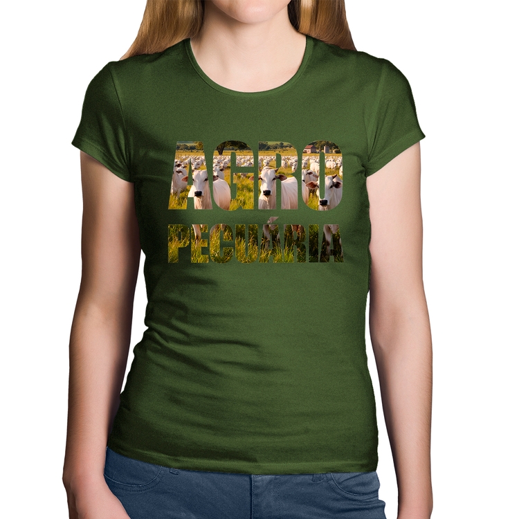 Baby Look Algodão Agro Pecuária Boi Nelore - Musgo