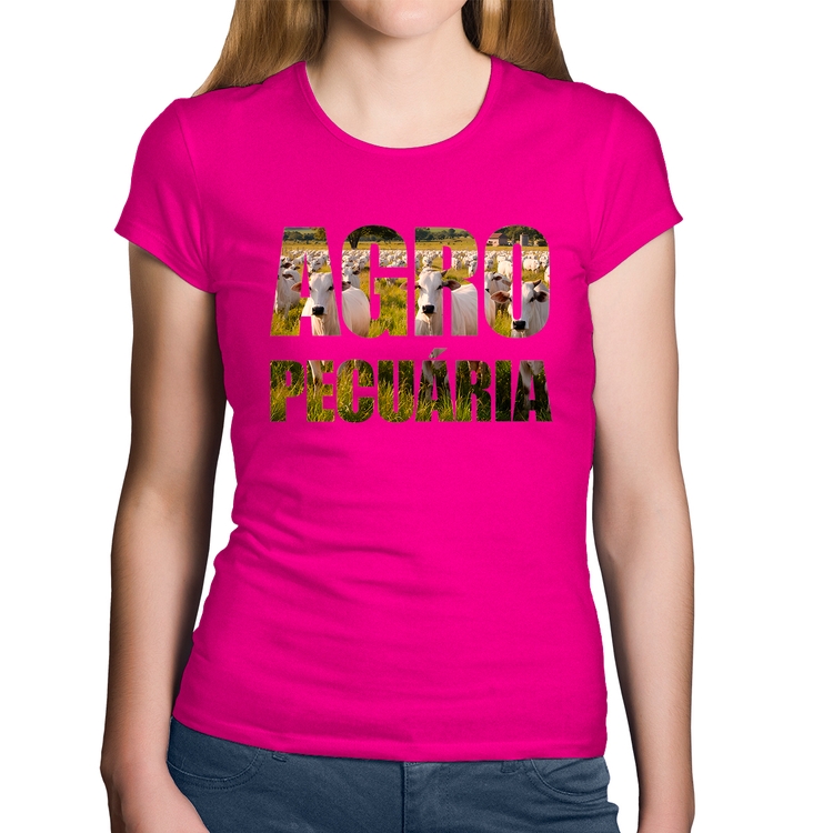 Baby Look Algodão Agro Pecuária Boi Nelore - Rosa