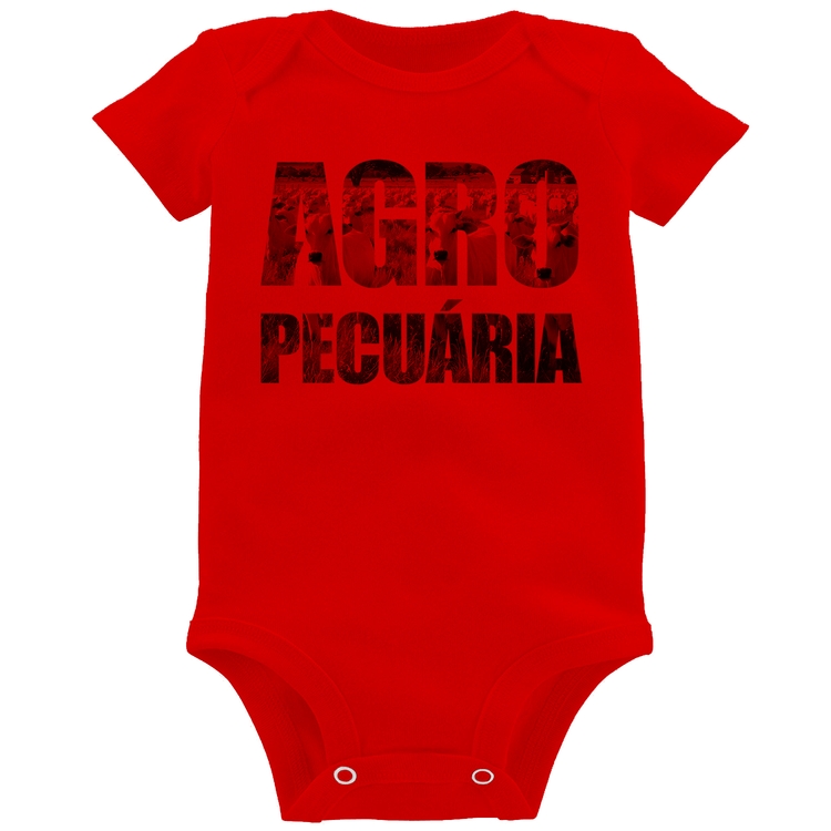 Body Bebê Agro Pecuária Boi Nelore - Vermelho