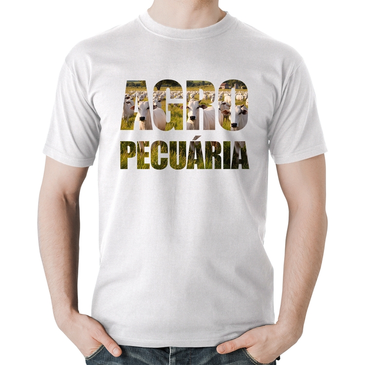 Camiseta Algodão Agro Pecuária Boi Nelore - Branca