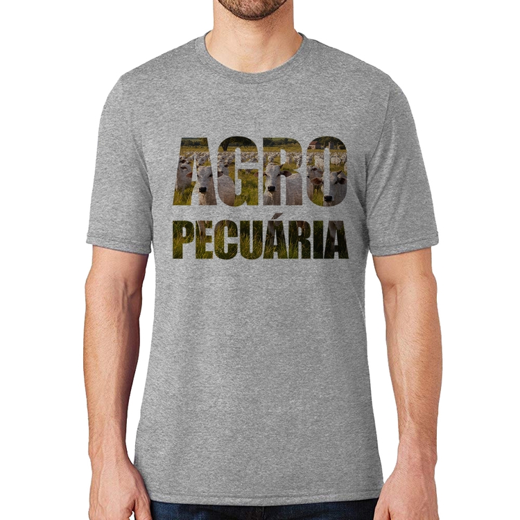 Camiseta Agro Pecuária Boi Nelore - Cinza