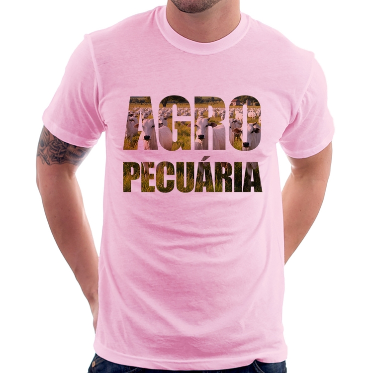 Camiseta Agro Pecuária Boi Nelore - Rosa Bebê