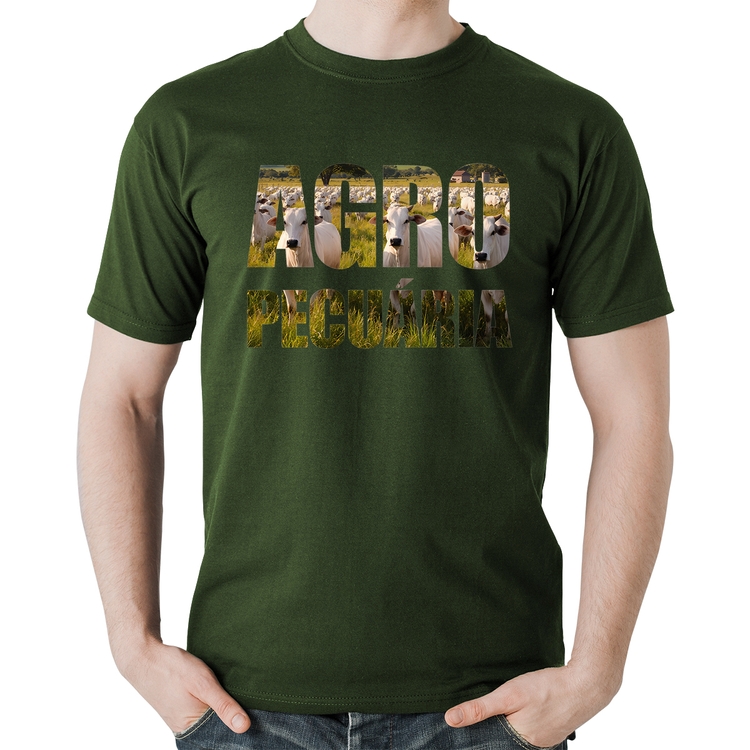 Camiseta Algodão Agro Pecuária Boi Nelore - Musgo