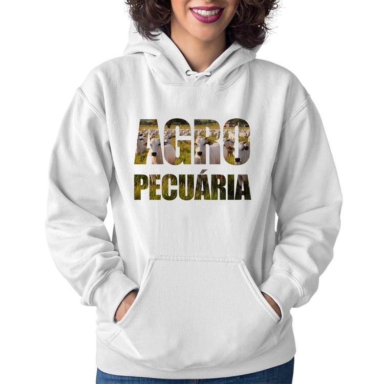 Moletom Feminino Agro Pecuária Boi Nelore - Branco