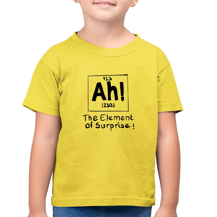 Camiseta Algodão Infantil AH The element of surprise - Amarelo Canário
