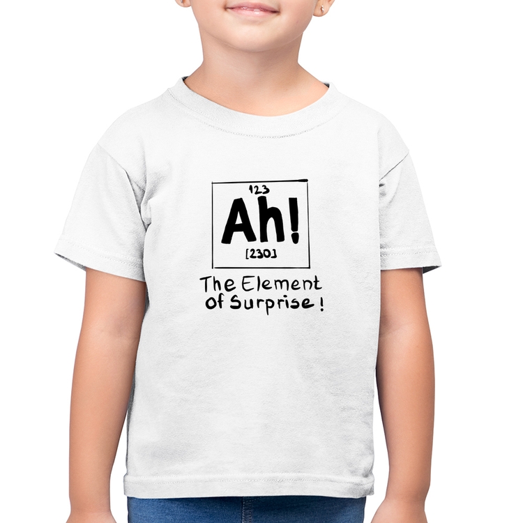 Camiseta Algodão Infantil AH The element of surprise - Branca