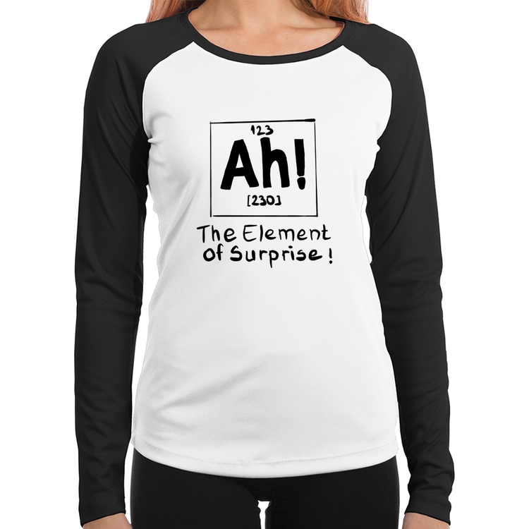 Baby Look Raglan AH The element of surprise Manga Longa