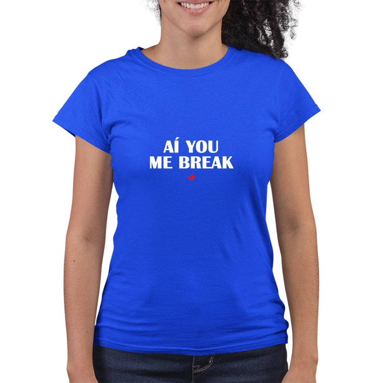 Baby Look Quality Aí you me break - Azul Royal