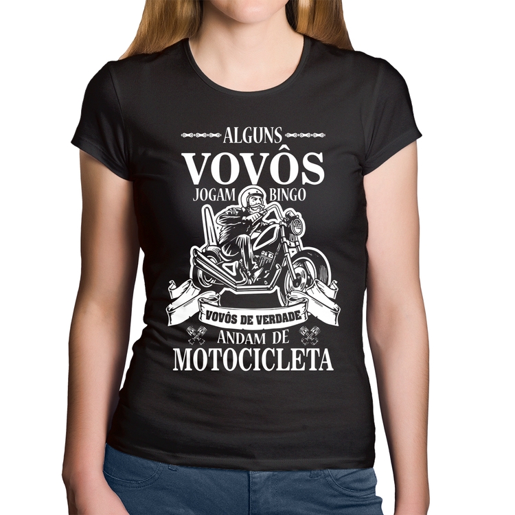 Baby Look Algodão Alguns vovôs jogam bingo, vovôs de verdade andam de motocicleta