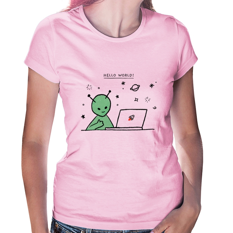 Baby Look Alien Hello World! - Rosa Bebê