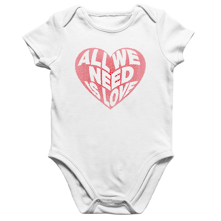Body Bebê Algodão All We Need Is Love - Branco