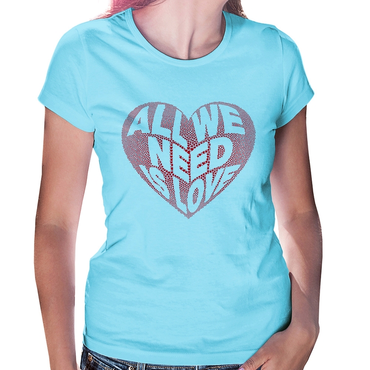 Baby Look All We Need Is Love - Azul Bebê