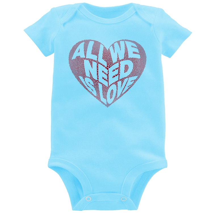Body Bebê All We Need Is Love - Azul Bebê