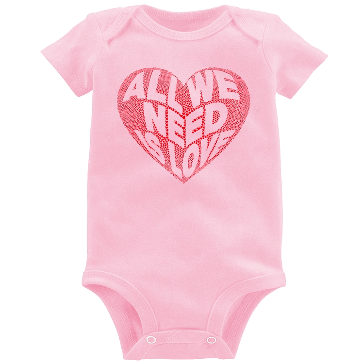 Body Bebê All We Need Is Love - Rosa Bebê