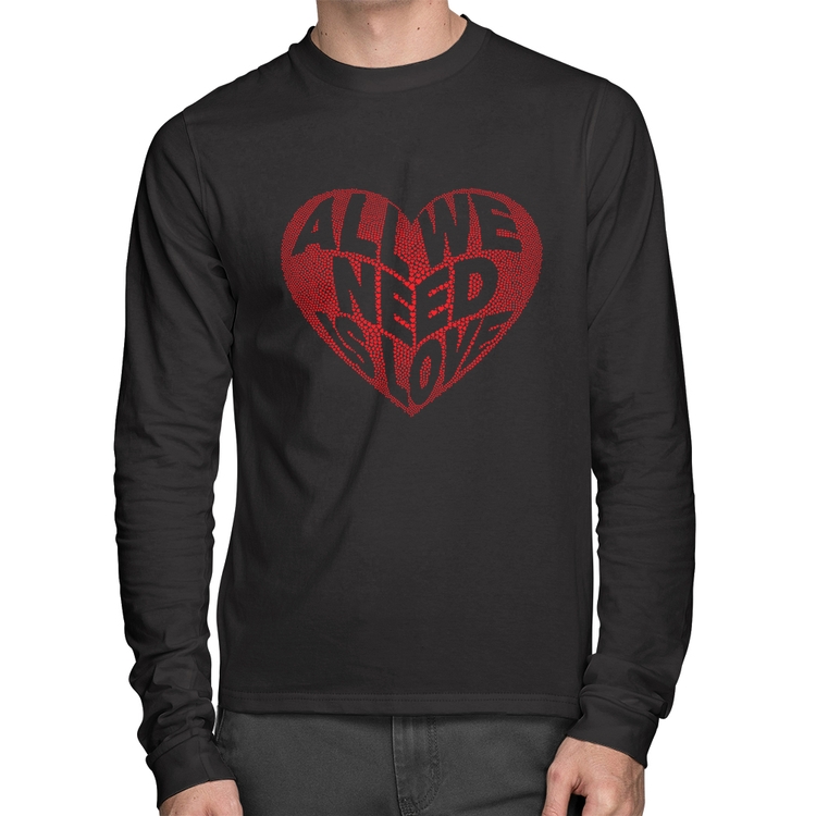 Camiseta Algodão All We Need Is Love Manga Longa