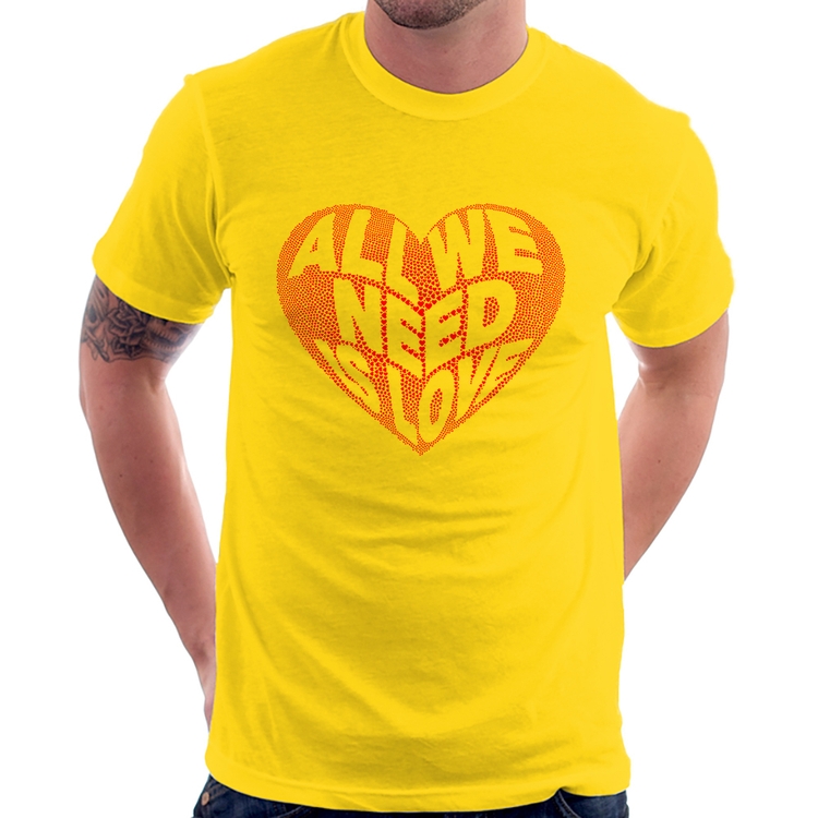 Camiseta All We Need Is Love - Amarela