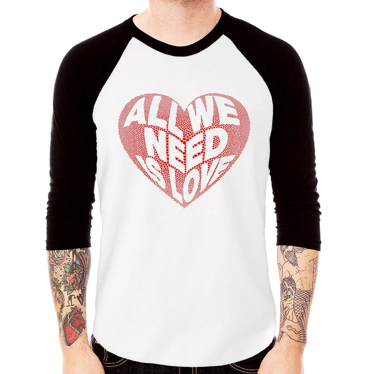 Camiseta Raglan All We Need Is Love Manga 3/4
