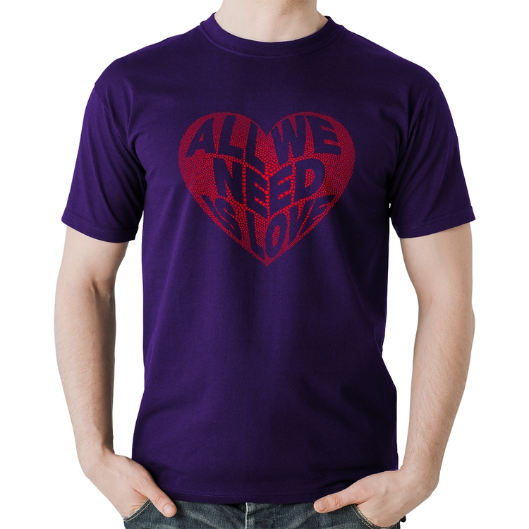 Camiseta Algodão All We Need Is Love - Roxa