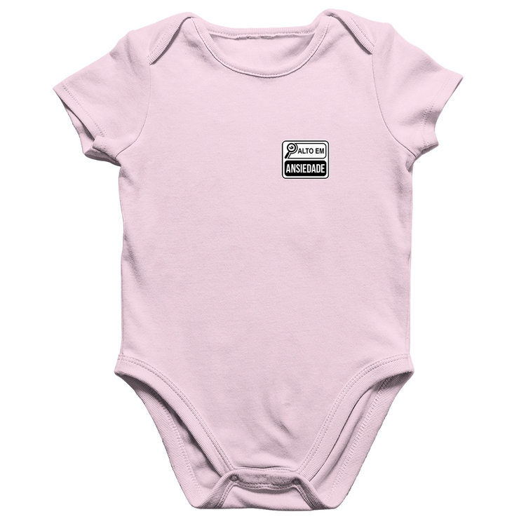 Body Bebê Algodão Alto em Ansiedade - Rosa Bebê