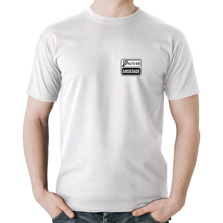 Camiseta Algodão Alto em Ansiedade - Branca