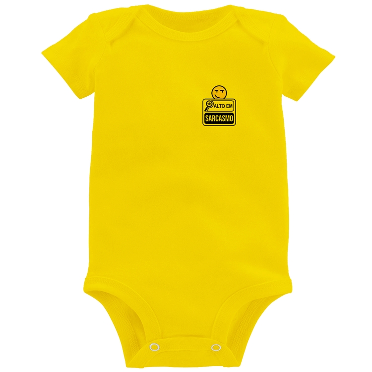 Body Bebê Alto em Sarcasmo - Amarelo