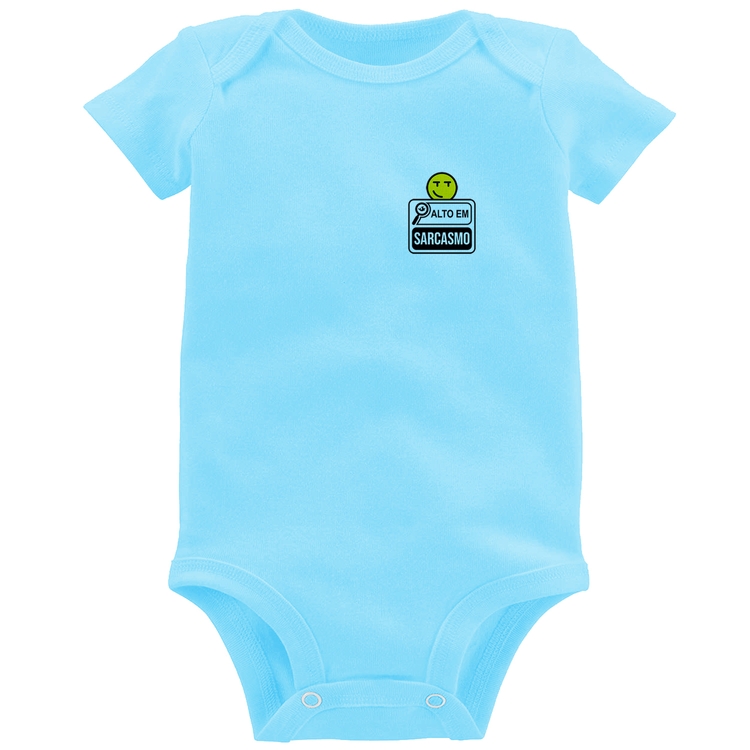 Body Bebê Alto em Sarcasmo - Azul Bebê