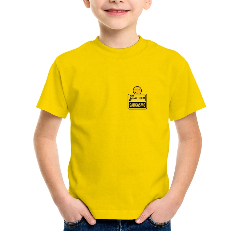 Camiseta Infantil Alto em Sarcasmo - Amarela