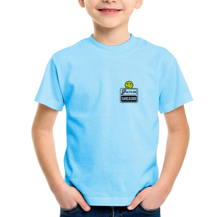 Camiseta Infantil Alto em Sarcasmo - Azul Bebê