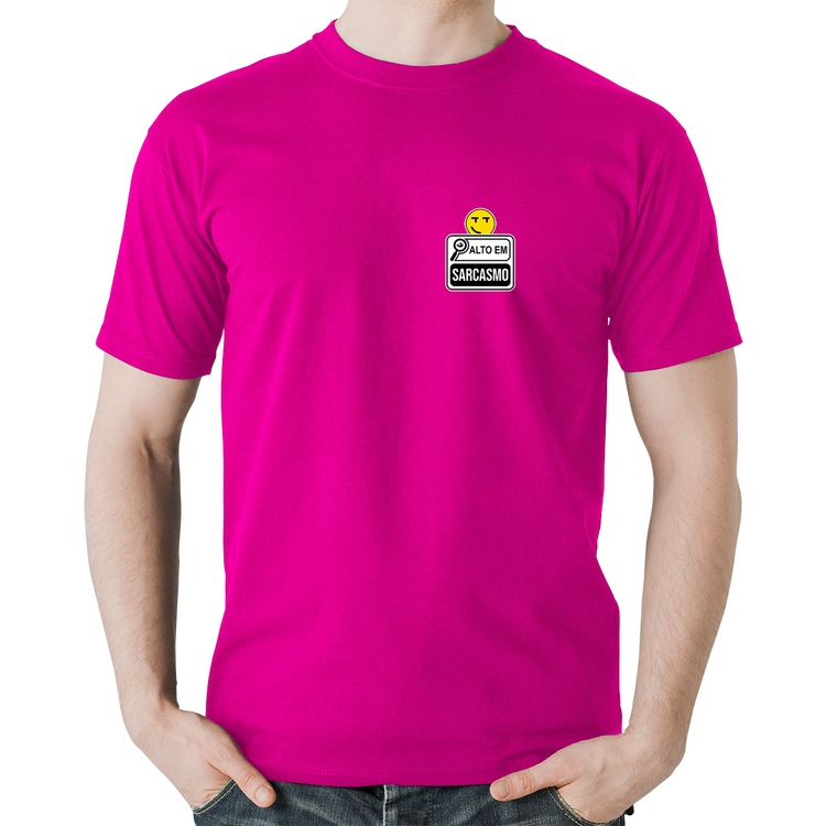 Camiseta Algodão Alto em Sarcasmo - Rosa